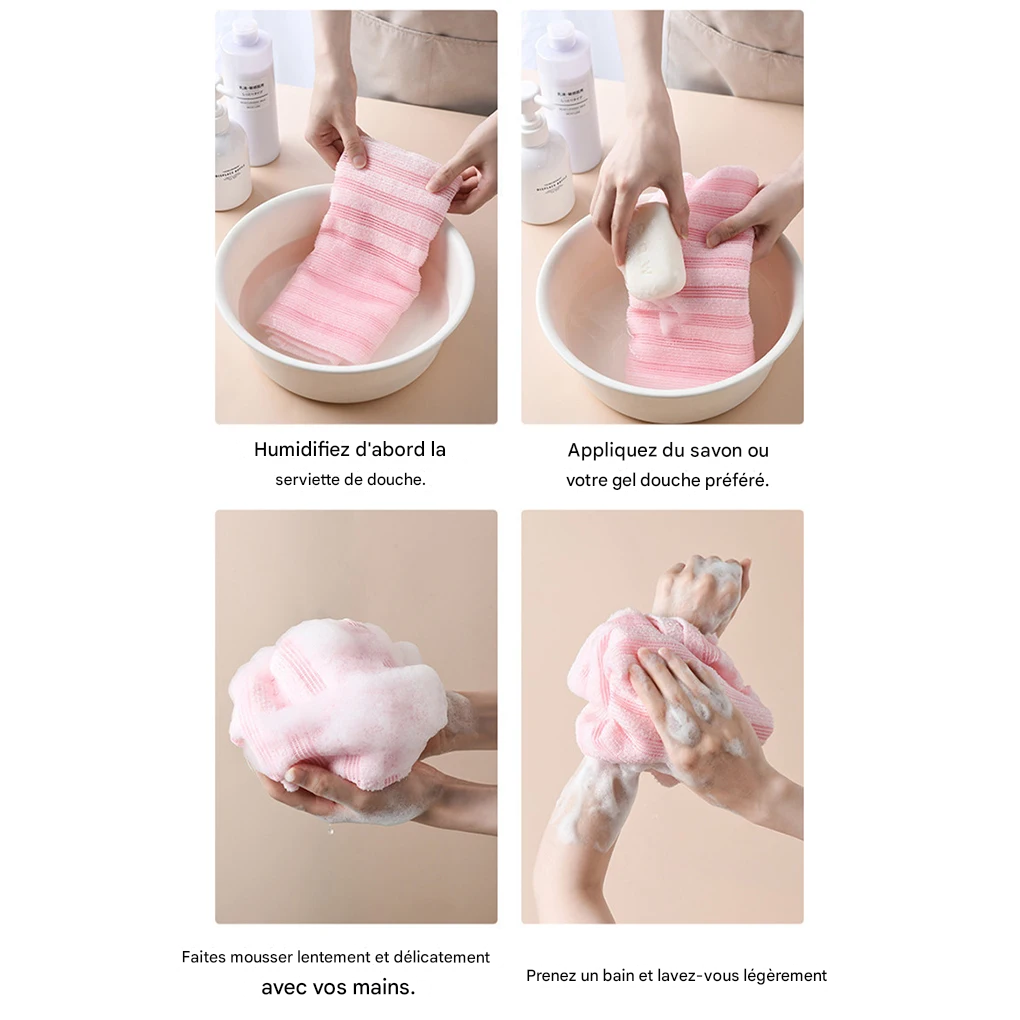 Serviette Exfoliante Longue Portée Antibactérienne