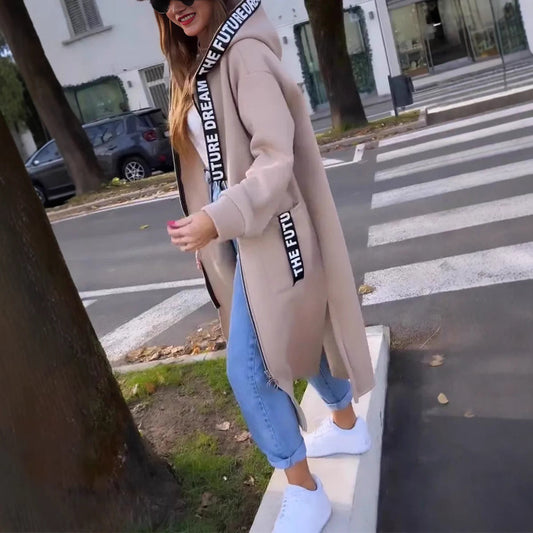 ÉclatHood™ – Sweat à capuche long et décontracté femme