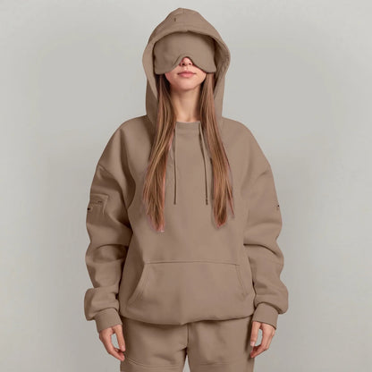 ZenVoyage™ – Sweat à capuche Chic avec masque pour les yeux de voyage