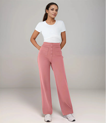 Pantalon décontracté à jambe droite et taille haute Quebecelle™