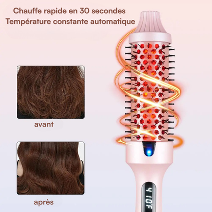 StyloFlex™ – Brosse Thermique 3-en-1 pour Lissage, Boucles et Volume