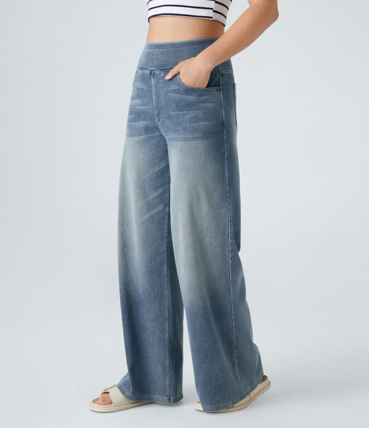 Jean Bootcut Taille Haute – Confort Extensible & Style Intemporel