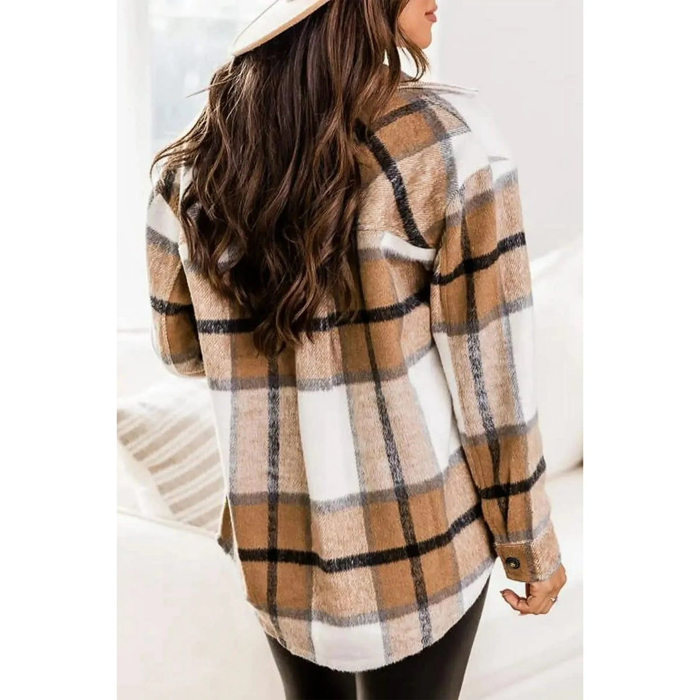 Plaid Élégance™ – Veste Shacket en Flanelle à Carreaux
