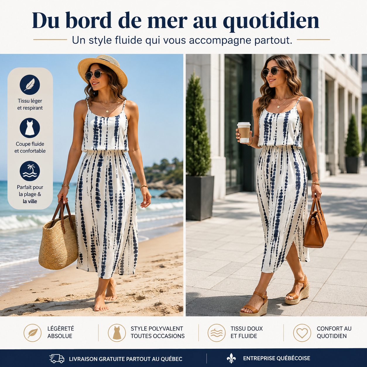 TIFA™ — Robe estivale fluide à taille ajustable