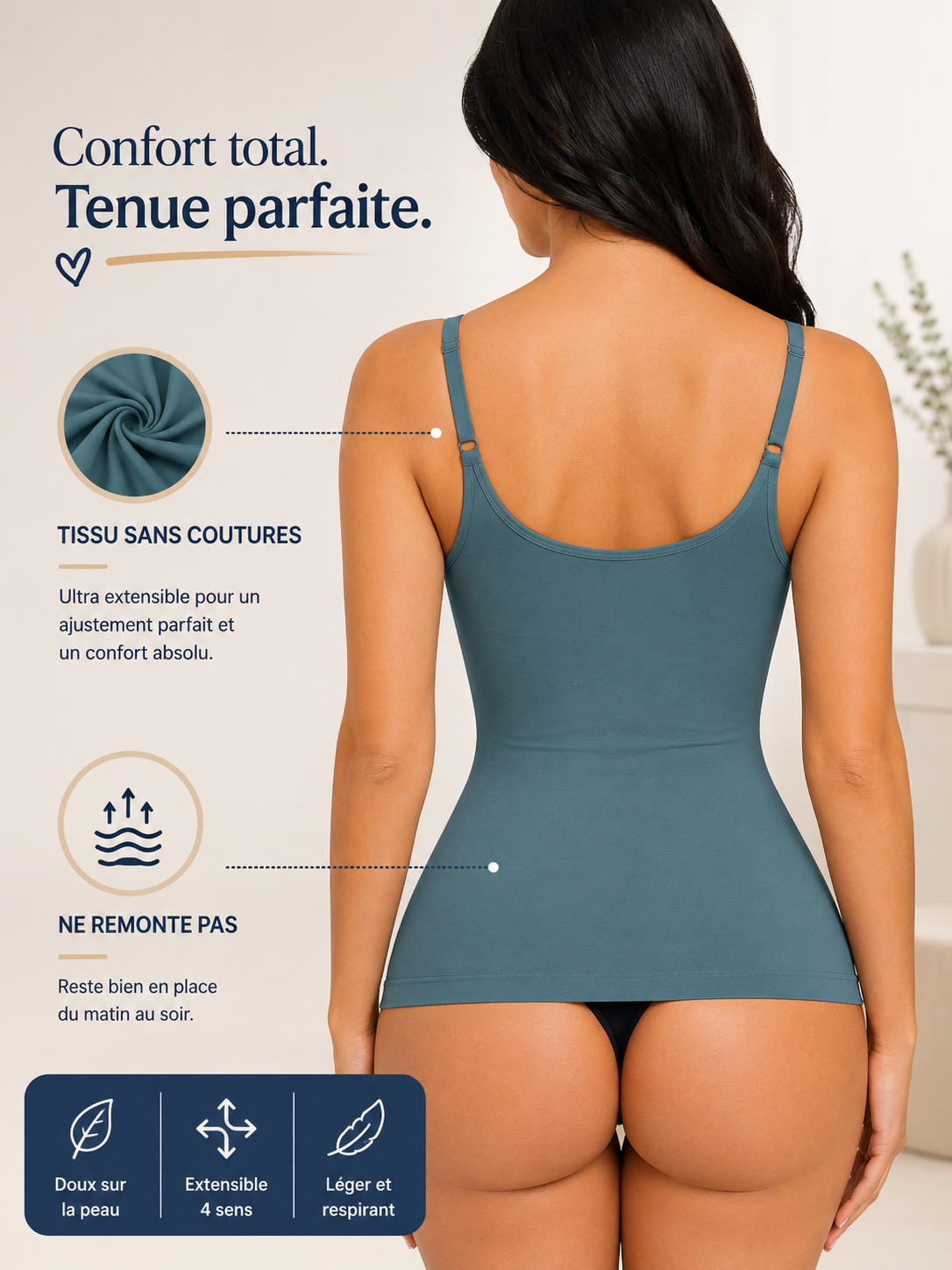 Camisole Sculptante SilhouetteDouce™ — Maintien Poitrine & Ventre Lissé