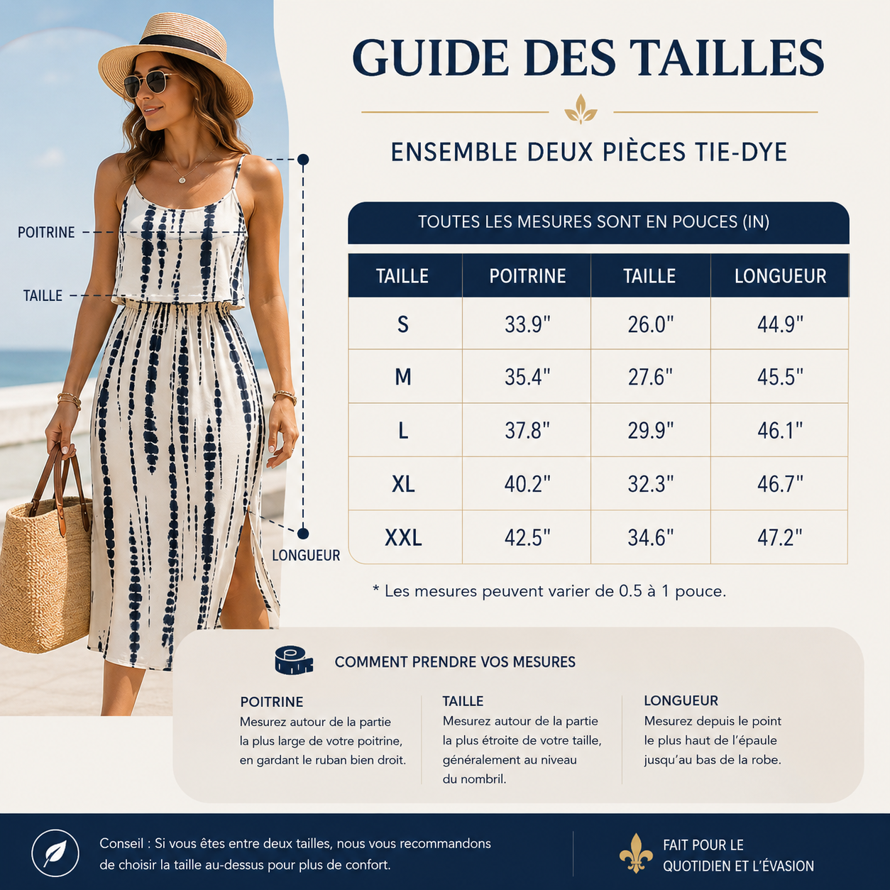TIFA™ — Robe estivale fluide à taille ajustable