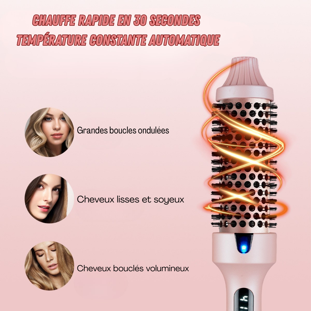 StyloFlex™ – Brosse Thermique 3-en-1 pour Lissage, Boucles et Volume