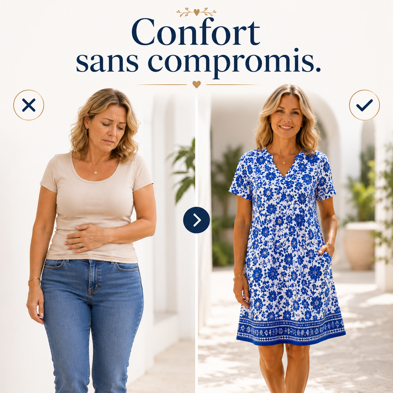 Robe Midi Confort Élégance™ — Col V, Poches & Coupe Fluide
