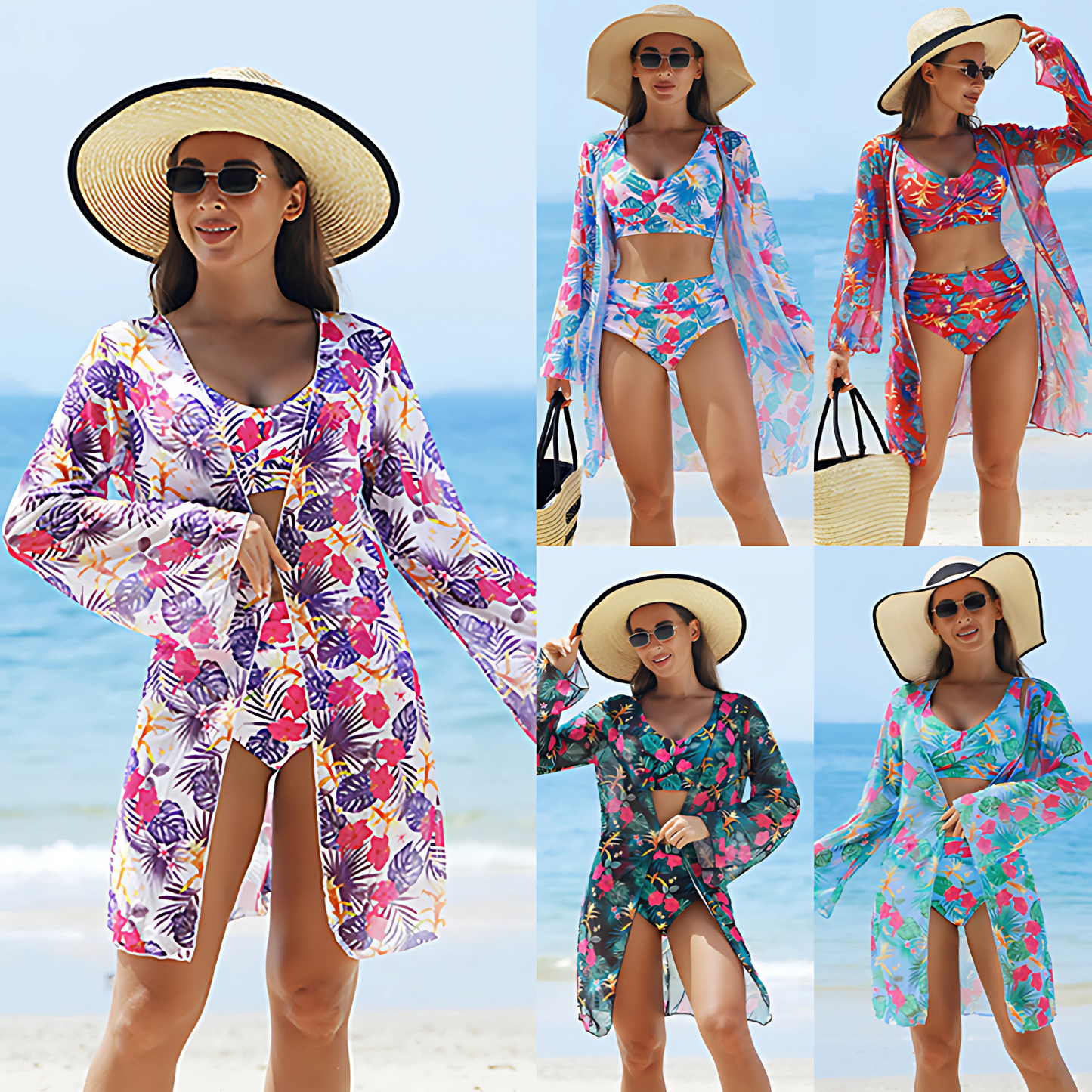 Luna™ –  Maillot de bain 3 pièces imprimé multicolore pour femme