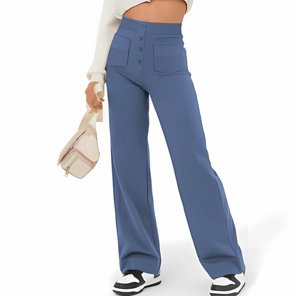 Pantalon décontracté à jambe droite et taille haute Quebecelle™