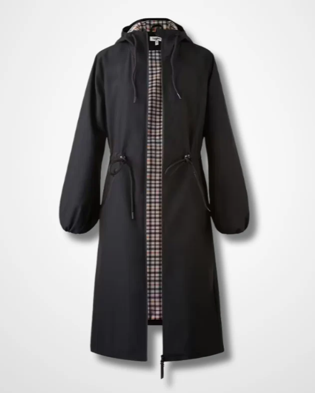 Pluvéline™ – Manteau Long Élégant & Imperméable à Doublure Couture