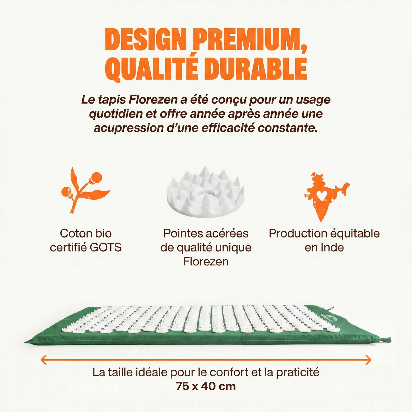 Florezen™ – Tapis d’Acupression Relaxant avec Coussin Cervical
