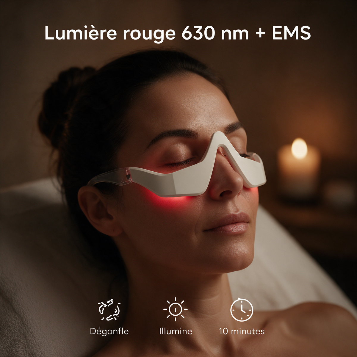 Lunettes Contour des Yeux Lumière Rouge + EMS