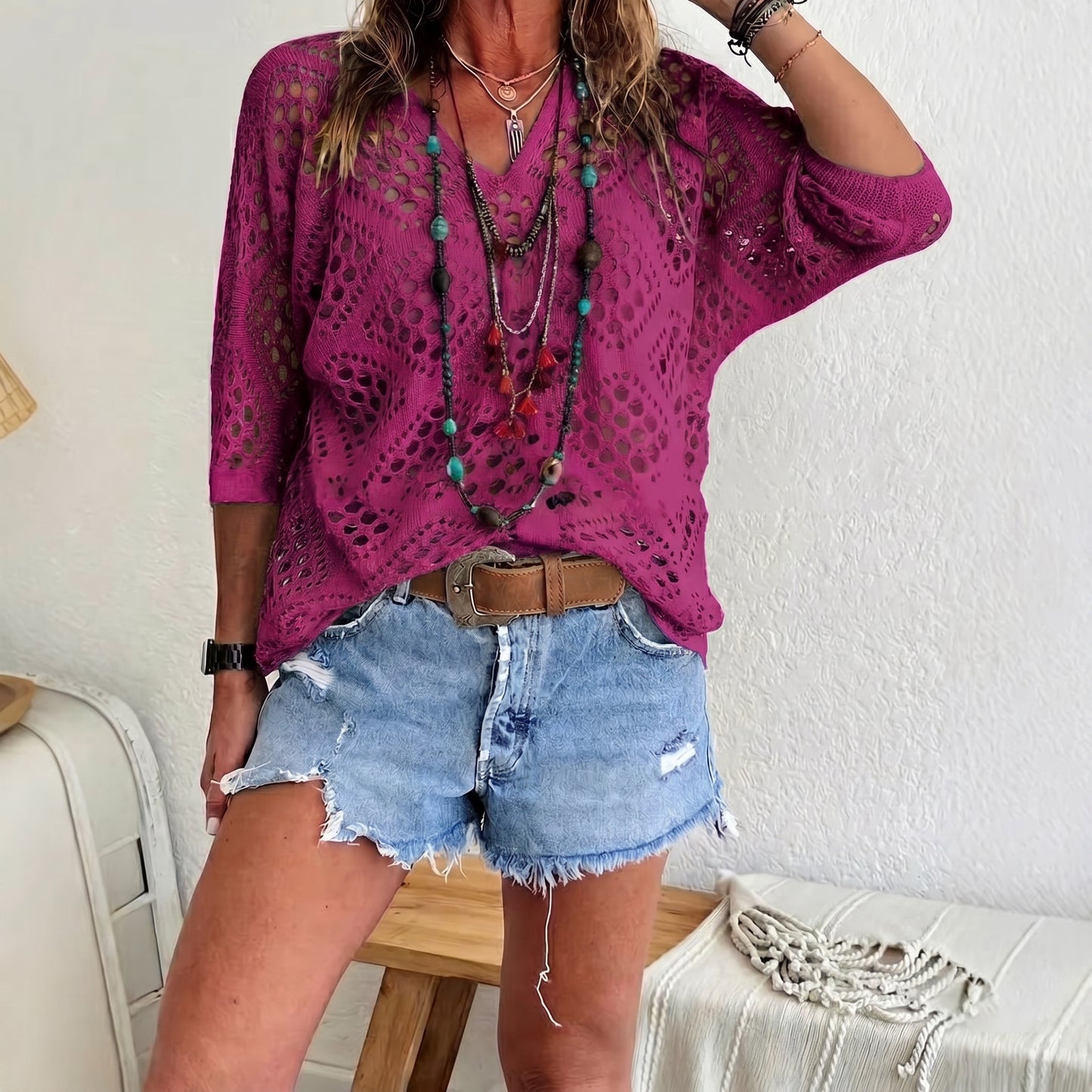 Bohélia™ – Haut Crochet Bohème Léger & Flatteur