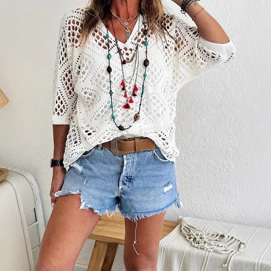Bohélia™ – Haut Crochet Bohème Léger & Flatteur