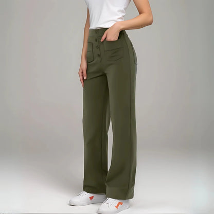 Pantalon décontracté à jambe droite et taille haute Quebecelle™