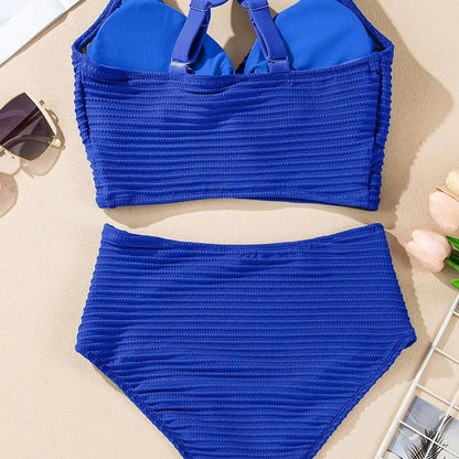 Nautibelle™ – Bikini Sculptant Texturé à Taille Haute
