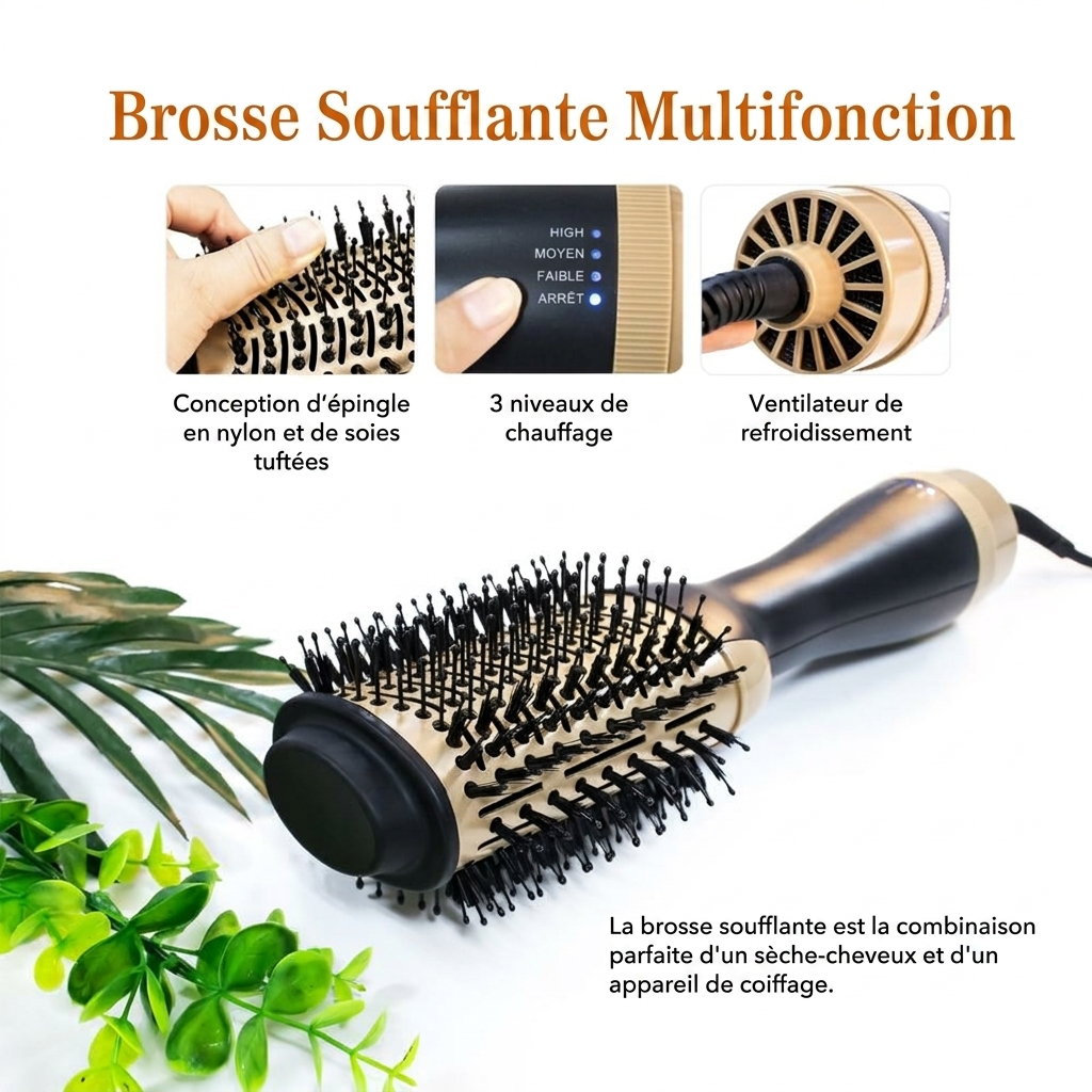 BelleBrise™ — Brosse Séchante Volumisante 3-en-1