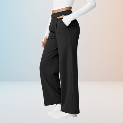 PureChic™ – Pantalon Taille Haute à Coupe Droite