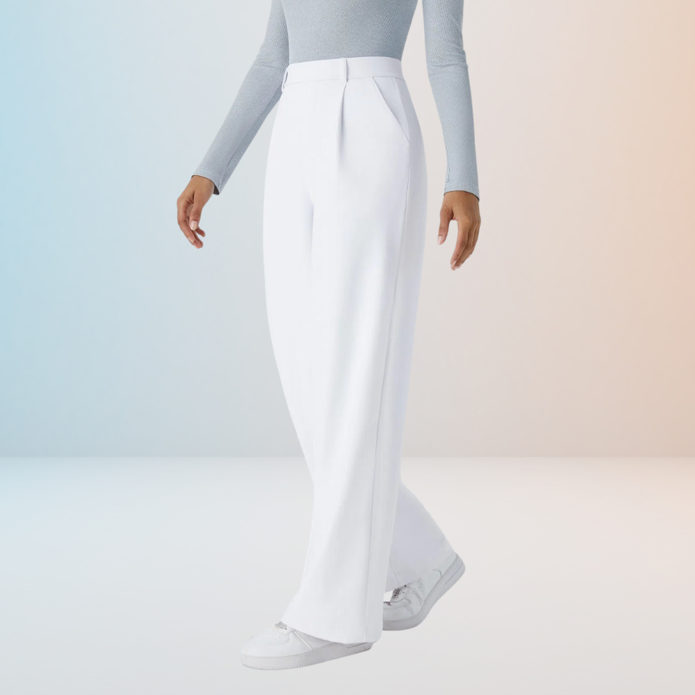 PureChic™ – Pantalon Taille Haute à Coupe Droite