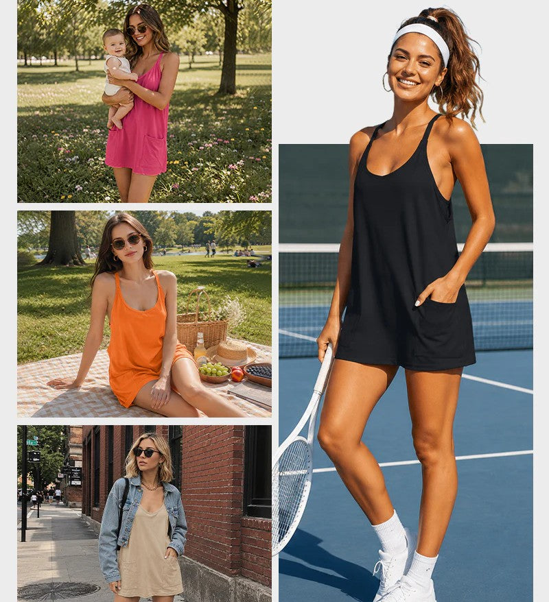 Libéra™ — Mini-robe avec brassière et short intégrés