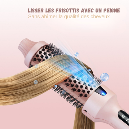 StyloFlex™ – Brosse Thermique 3-en-1 pour Lissage, Boucles et Volume