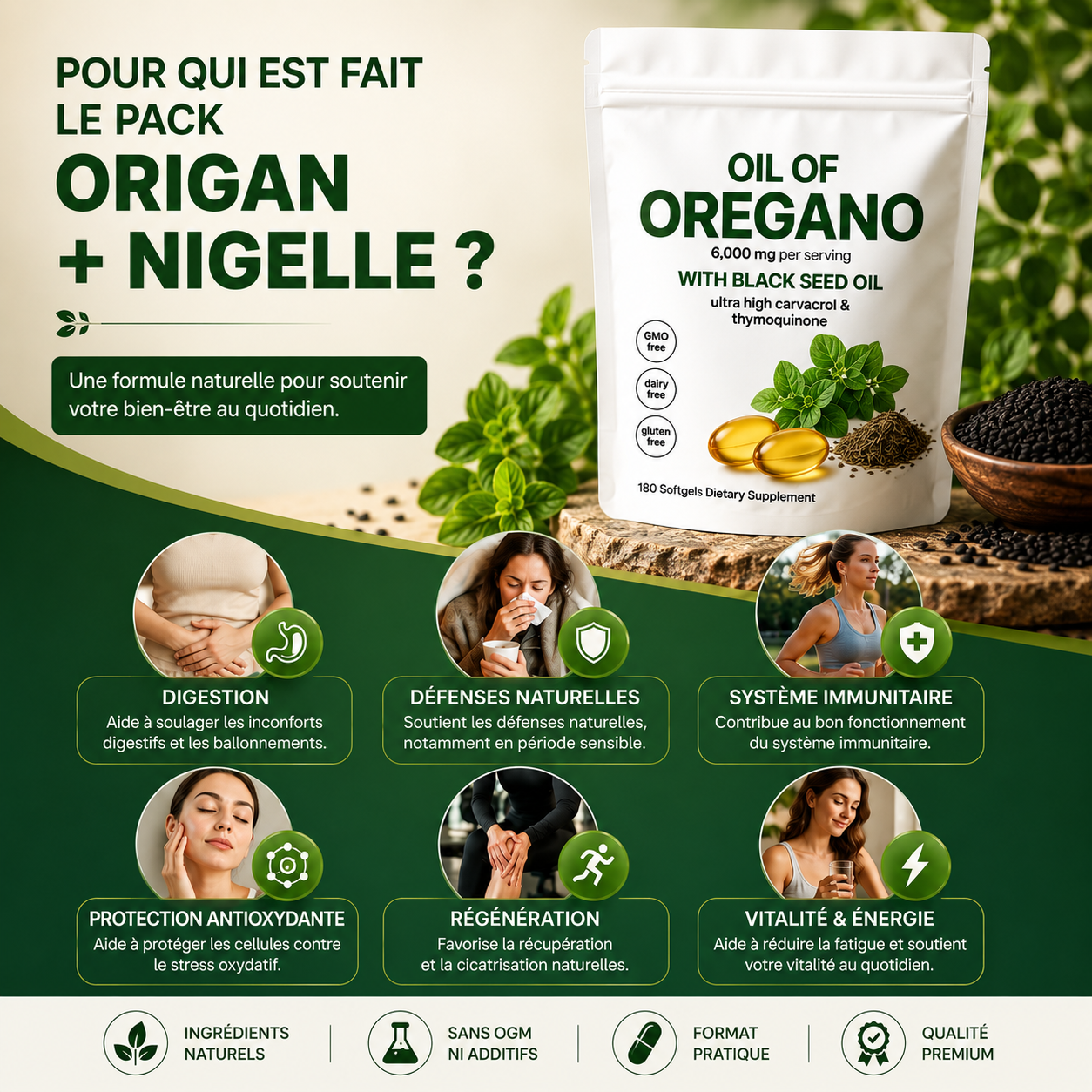 Orévya™ – Complexe Origan & Nigelle | Équilibre Digestif & Vitalité
