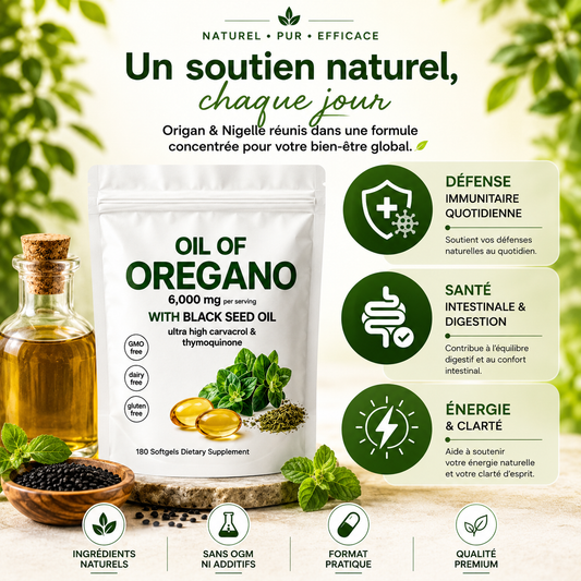 Orévya™ – Complexe Origan & Nigelle | Équilibre Digestif & Vitalité