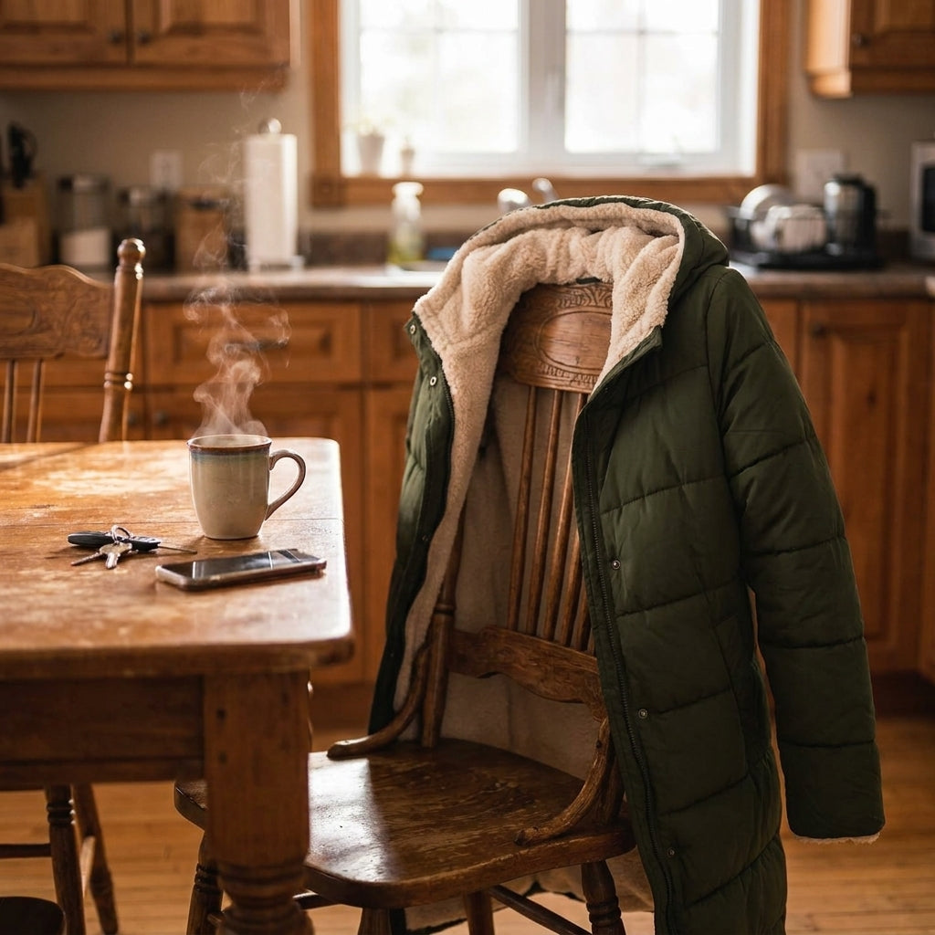 Manteau Long Réversible Sherpa a Capuche