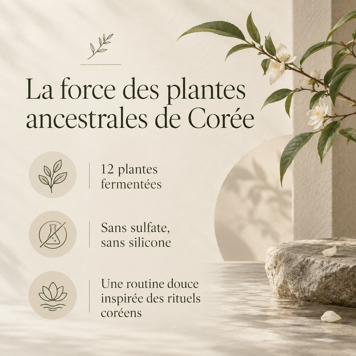 Hanori Nature | Shampoing Solide Anti-Chute et Repousse | Rituel Coréen aux 12 Plantes