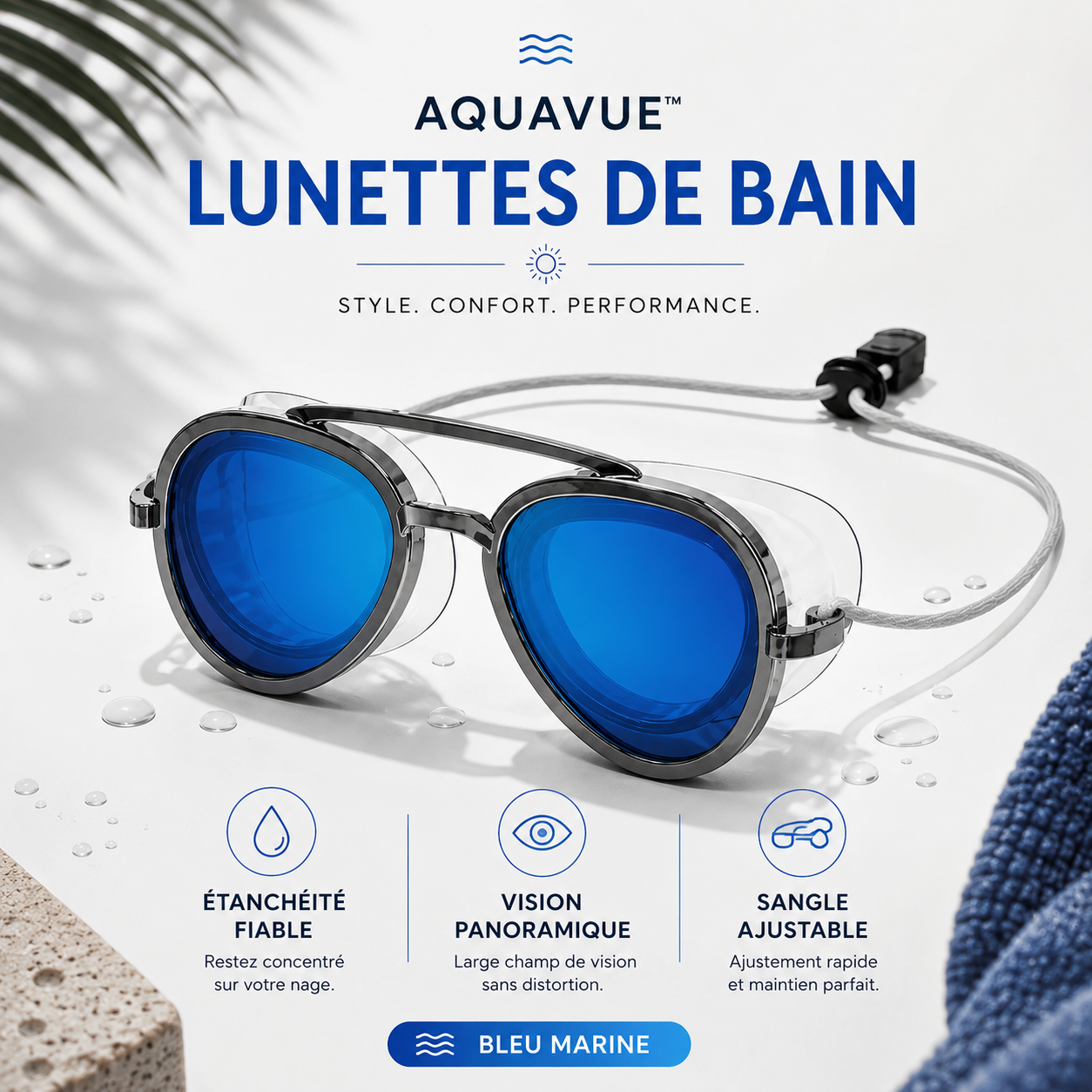AquaVue™ — Lunettes de natation panoramiques anti-buée
