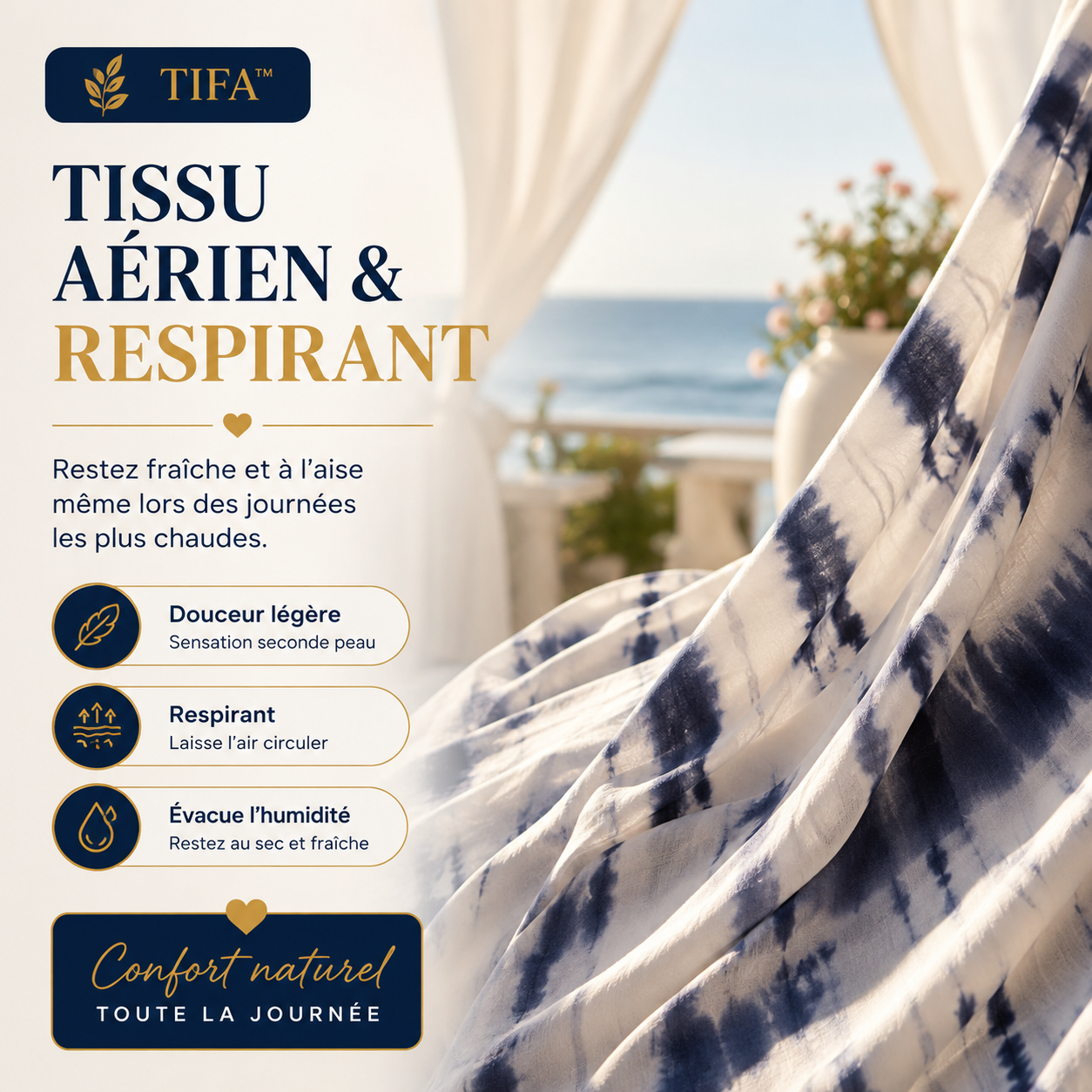 TIFA™ — Robe estivale fluide à taille ajustable