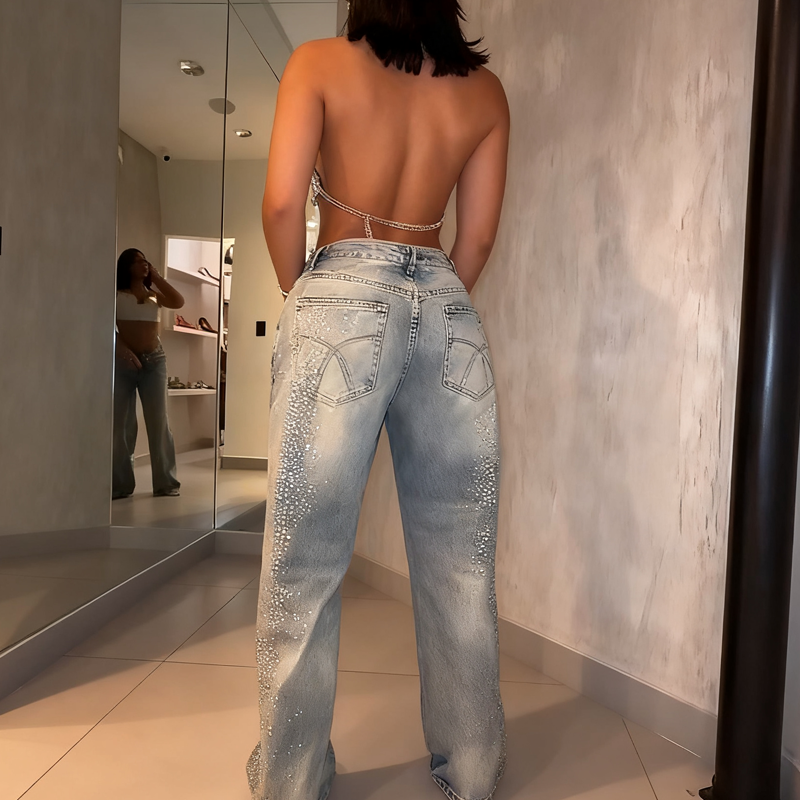 ÉclatRive™ — Jean large à strass coupe flatteuse