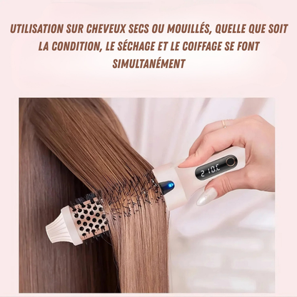 StyloFlex™ – Brosse Thermique 3-en-1 pour Lissage, Boucles et Volume